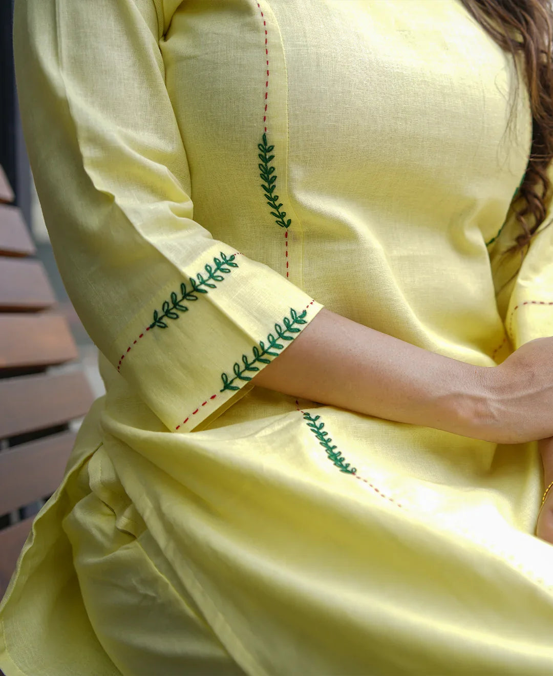 Princess Kantha Stitch Kurta Set