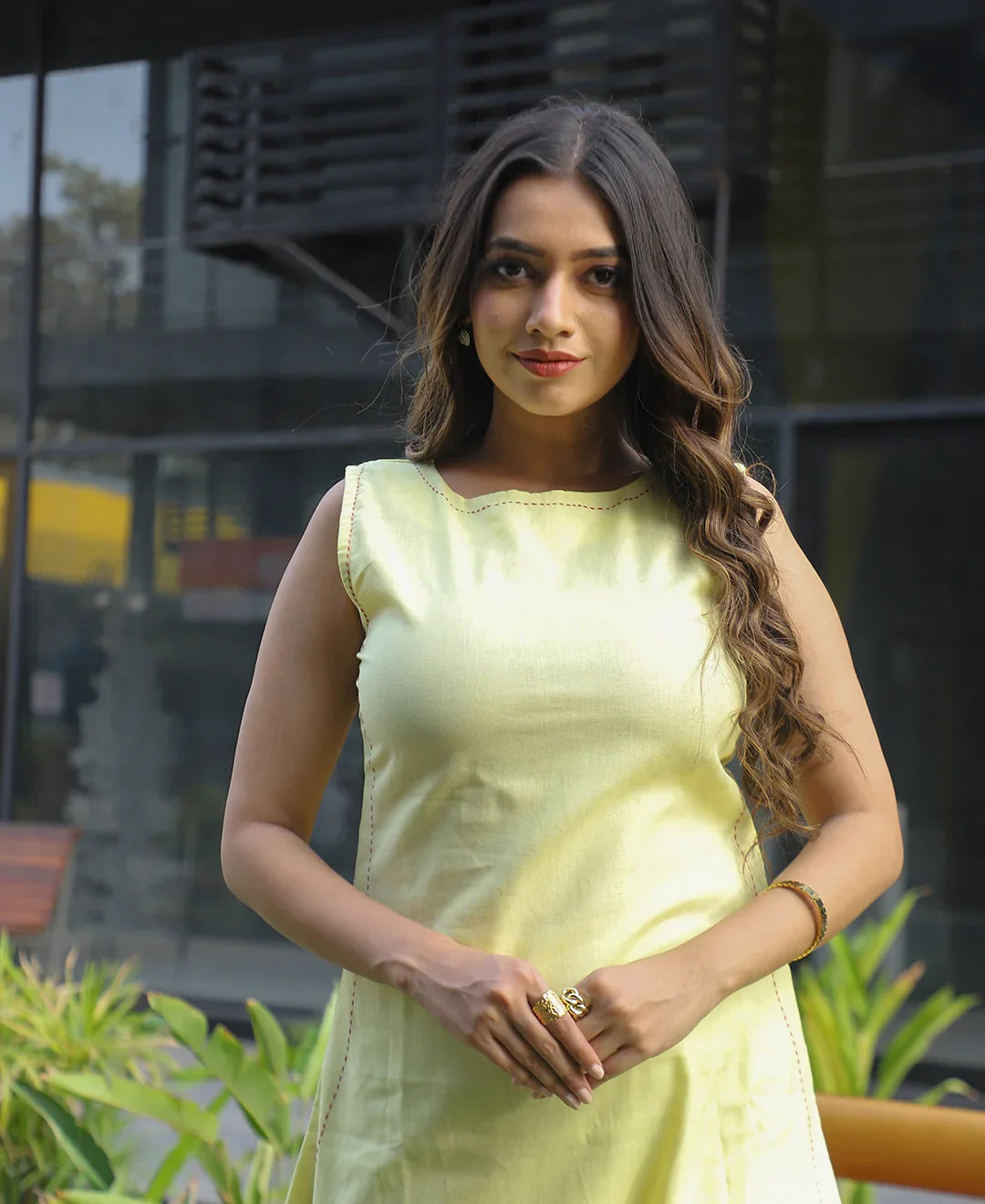 The Kantha stich A-line Dress