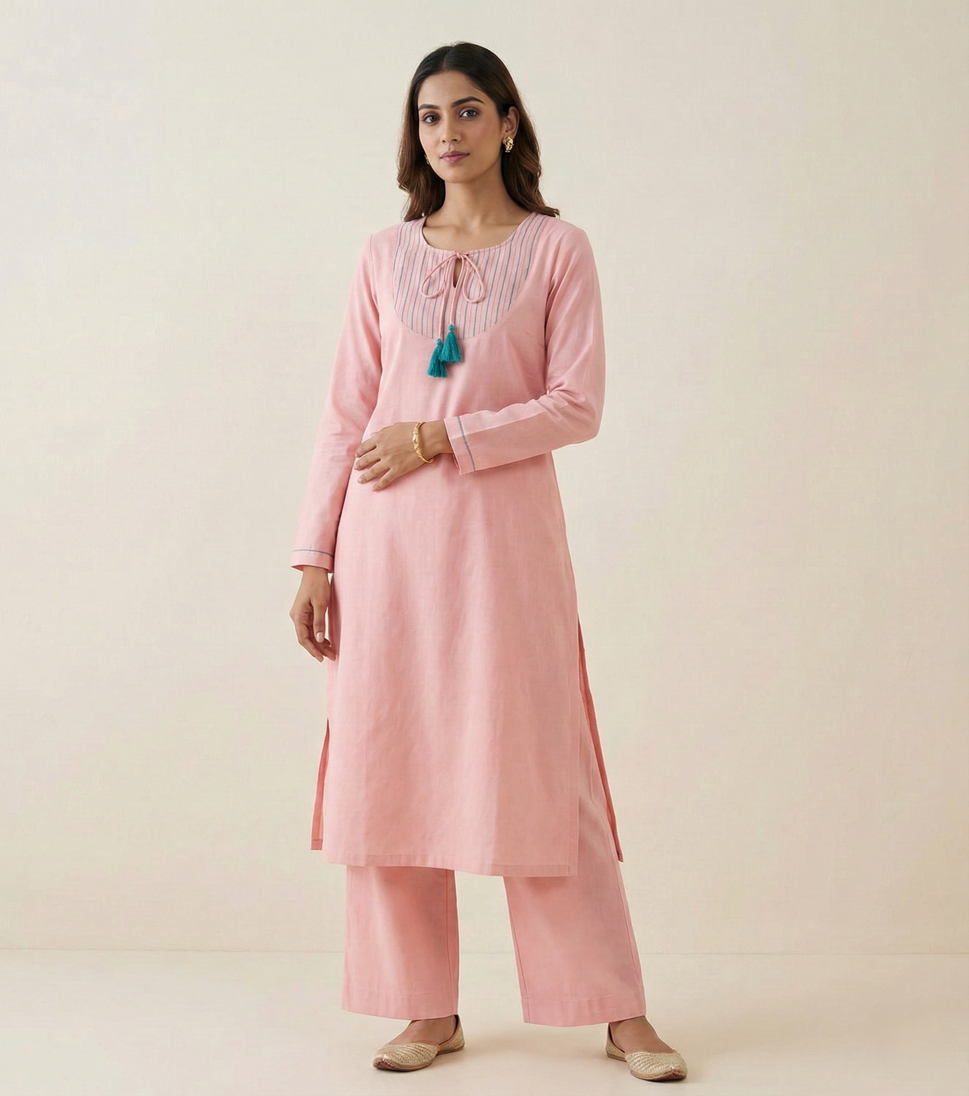 Pleats and Threads Kurta Set