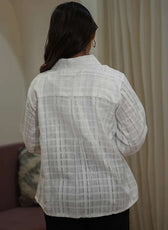 The Subtle Statement (Self Pattern Loose Fit with ballon Sleeve Shirt)