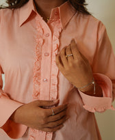 The Ruffle Affair (Cambridge Cotton Ruffled Detailing on Front & Cuff Shirt)