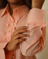 The Ruffle Affair (Cambridge Cotton Ruffled Detailing on Front & Cuff Shirt)
