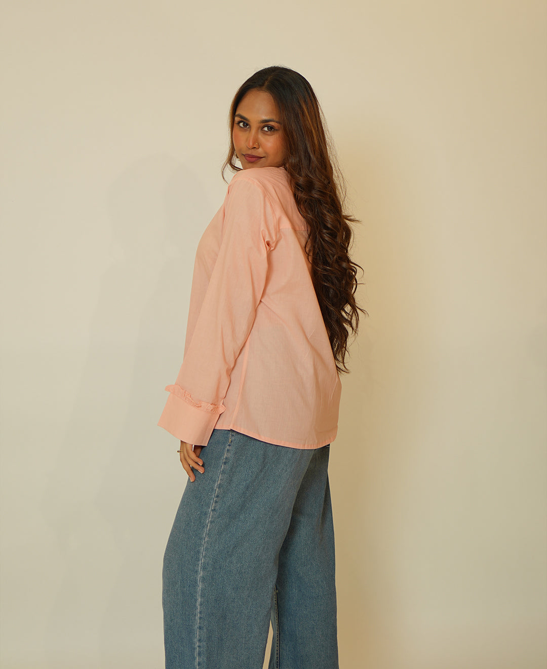 The Ruffle Affair (Cambridge Cotton Ruffled Detailing on Front & Cuff Shirt)