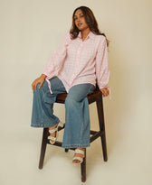 The Subtle Statement (Self Pattern Loose Fit with ballon Sleeve Shirt)