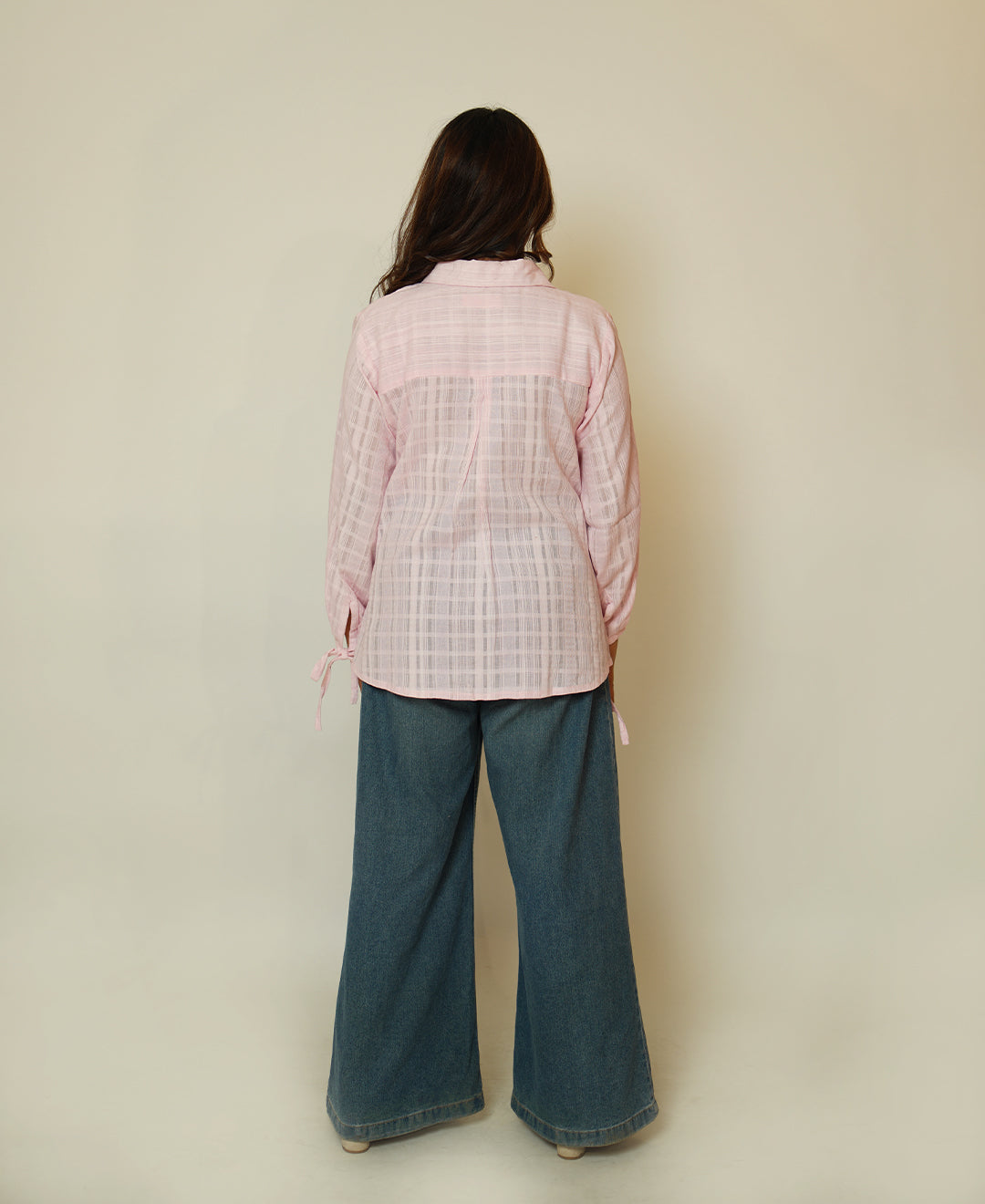 The Subtle Statement (Self Pattern Loose Fit with ballon Sleeve Shirt)