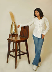 The Edge Cut – Women’s Edge-Cut Double-Breasted Cotton Shirt