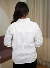 The Pinstripe Pocket (Organic Cotton Based Shirt with Big Pocket with Pintucks)