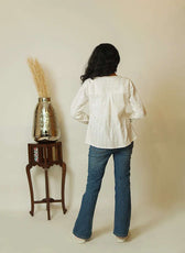 The Edge Cut – Women’s Edge-Cut Double-Breasted Cotton Shirt