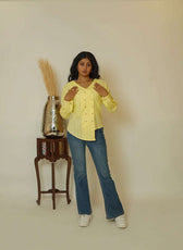 The Edge Cut – Women’s Edge-Cut Double-Breasted Cotton Shirt