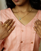 The Edge Cut (Self Line Cotton V Neck Shape with Edge Cut on Double Breasted Button Shirt)