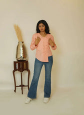 The Edge Cut – Women’s Edge-Cut Double-Breasted Cotton Shirt