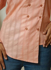 The Edge Cut – Women’s Edge-Cut Double-Breasted Cotton Shirt