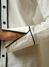 The Contrast Line – Pure Cambridge Cotton Contrast Ripping Shirt for Women