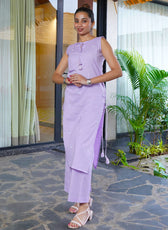 French Criss Cross Kurta Set – Organic Cotton Kurta & Pant