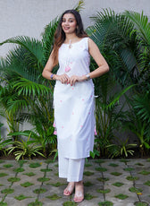 French Criss Cross Kurta Set – Organic Cotton Kurta & Pant