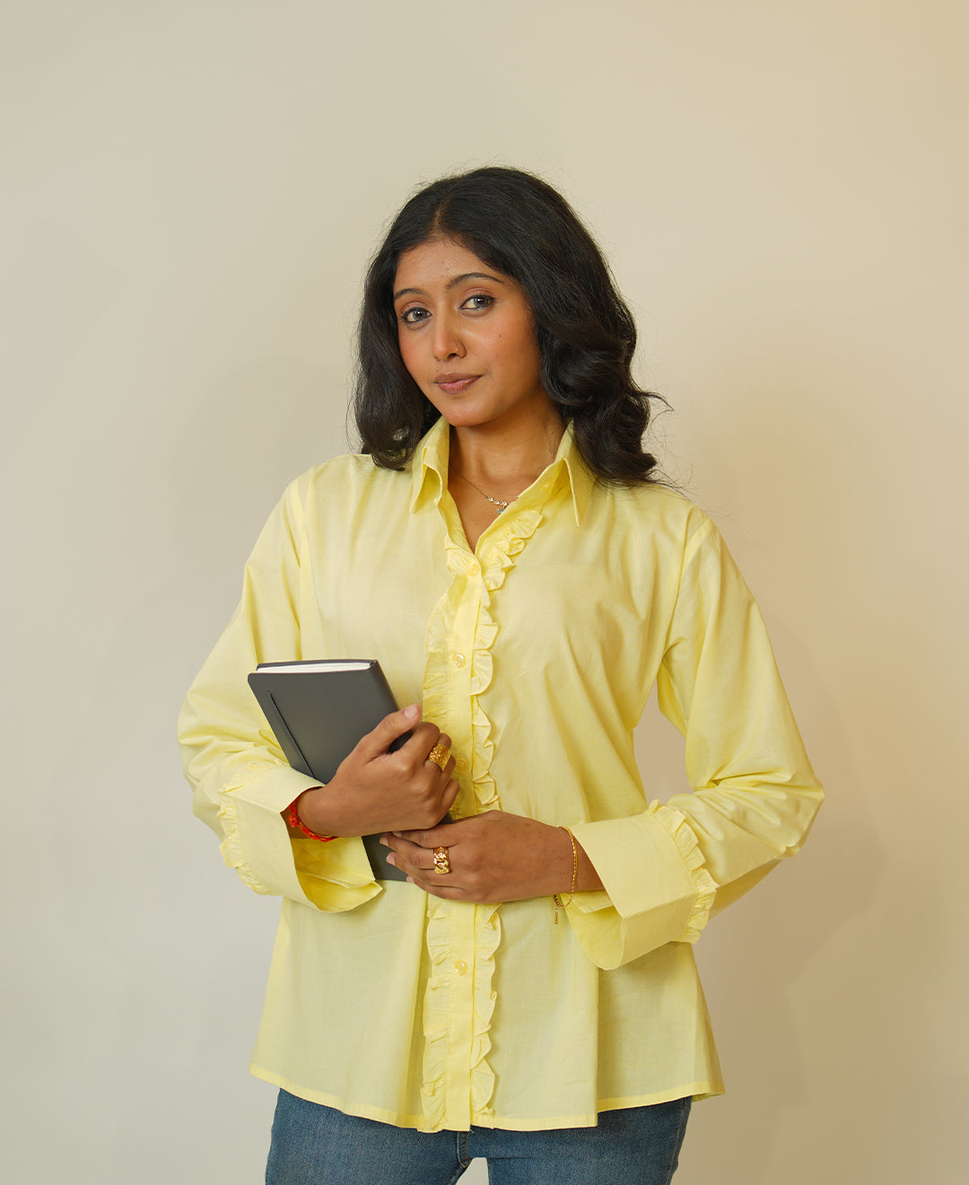 The Ruffle Affair (Cambridge Cotton Ruffled Detailing on Front & Cuff Shirt)
