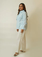 The Pinstripe Pocket – Organic Cotton Shirt with Pintucks & Oversized Pocket