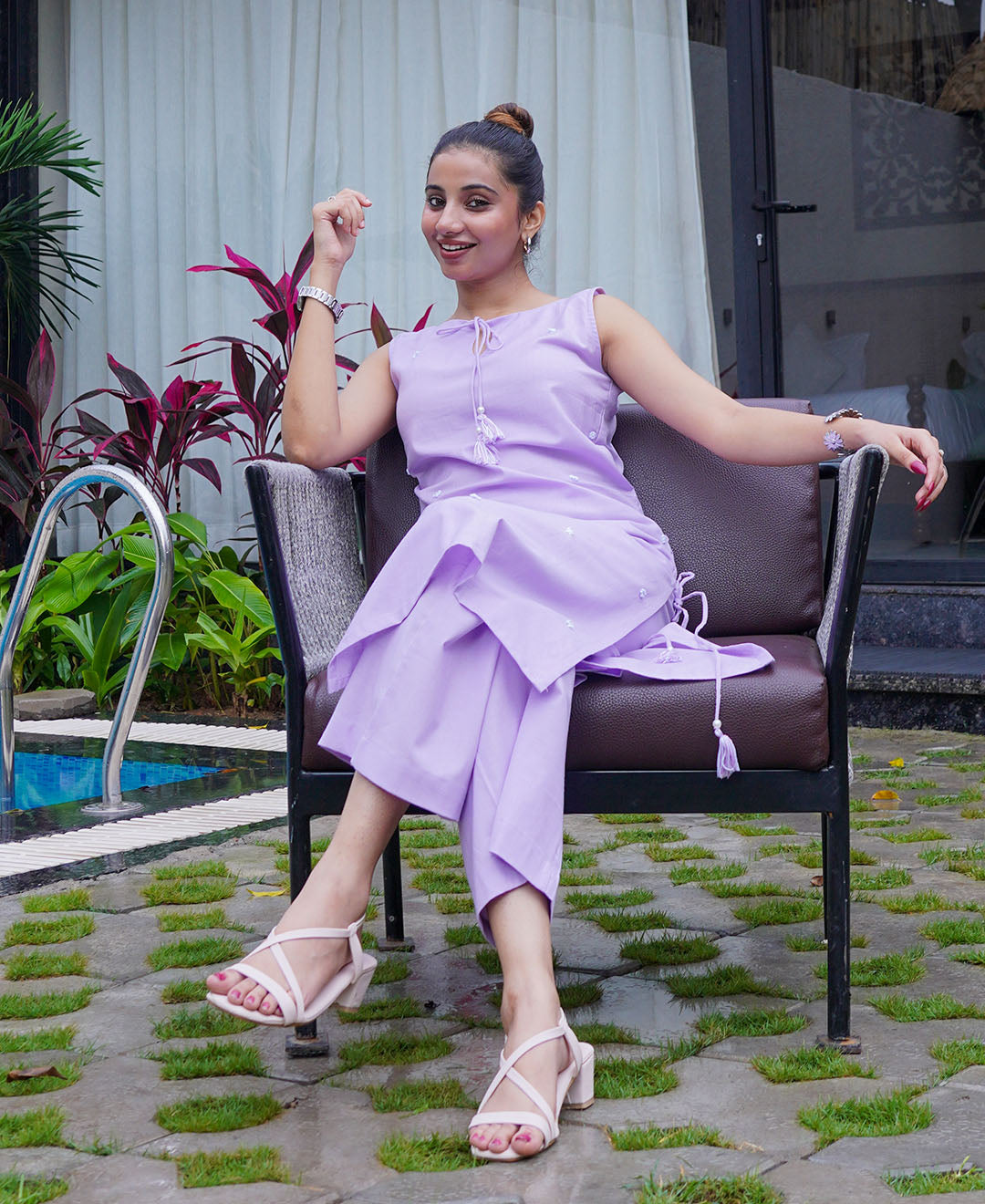 French Criss Cross Kurta Set – Organic Cotton Kurta & Pant