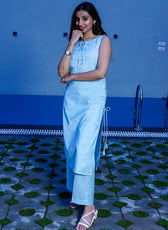 French Criss Cross Kurta Set – Organic Cotton Kurta & Pant