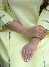 Princess Kantha Stitch Kurta Set