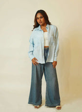 The Pinstripe Pocket (Organic Cotton Based Shirt with Big Pocket with Pintucks)