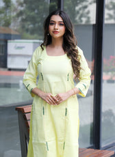 Princess Kantha Stitch Kurta Set