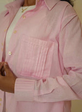 The Pinstripe Pocket (Organic Cotton Based Shirt with Big Pocket with Pintucks)