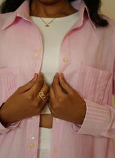 The Pinstripe Pocket (Organic Cotton Based Shirt with Big Pocket with Pintucks)