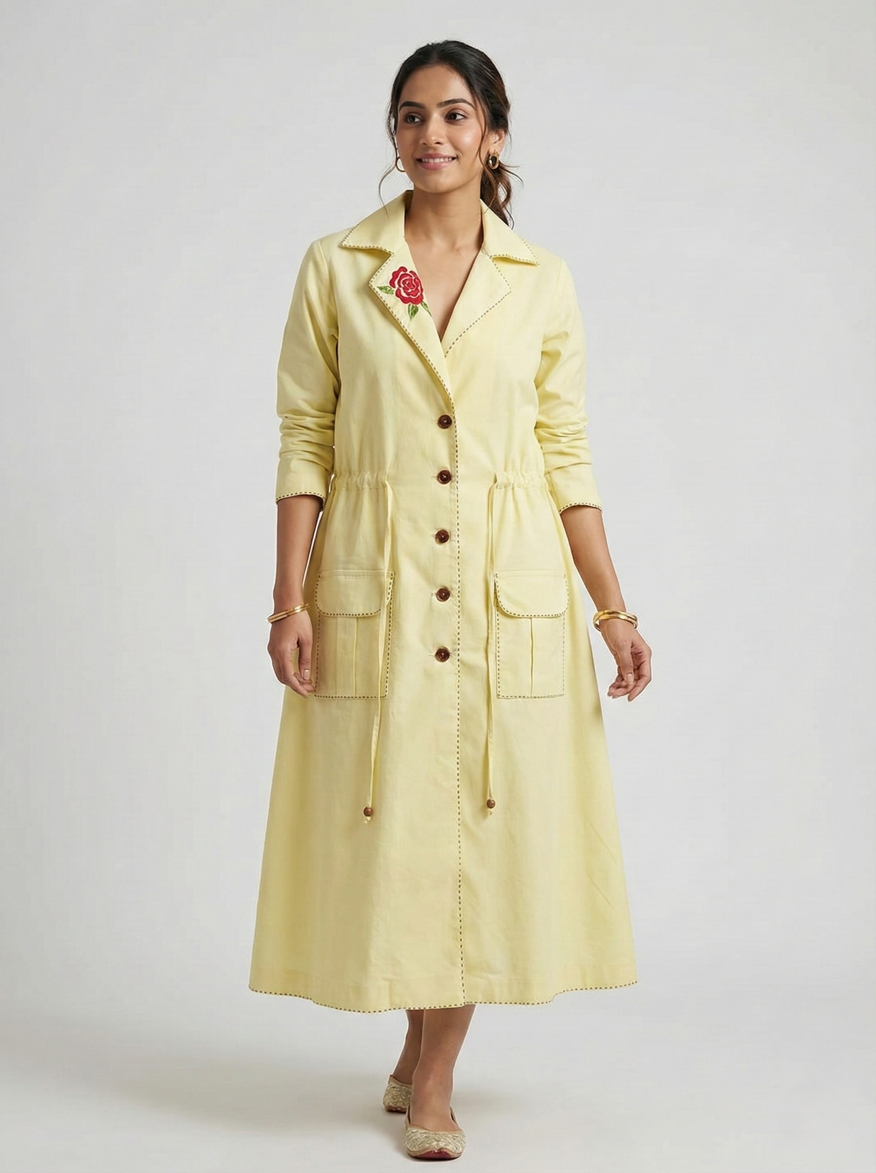 Rose Brooch overcoat