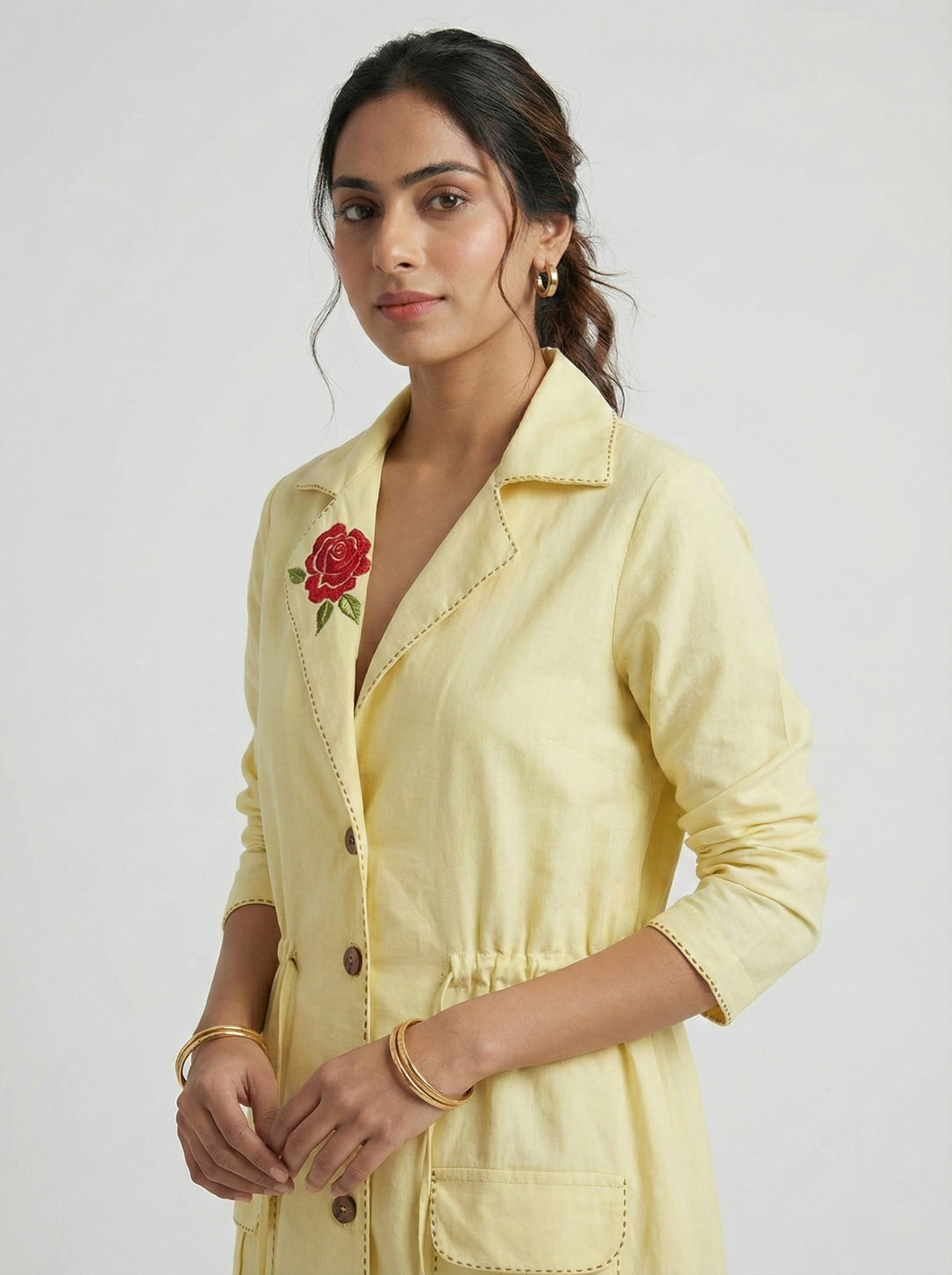 Rose Brooch overcoat
