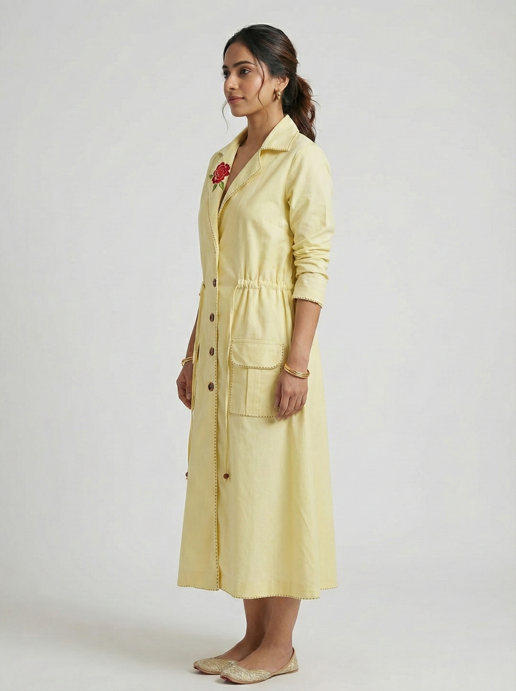 Rose Brooch overcoat