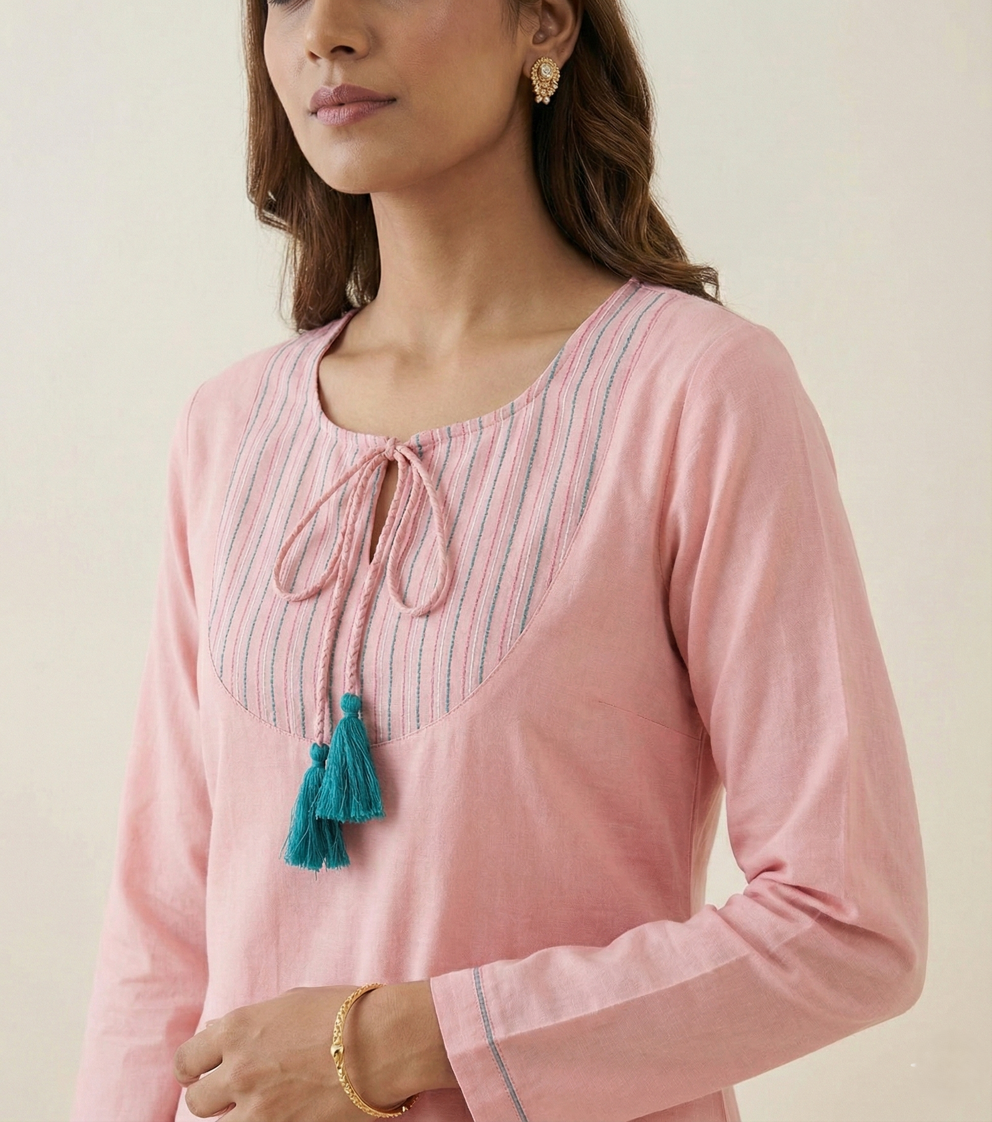 Pleats and Threads Kurta Set