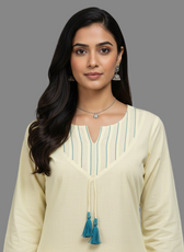 Pleats and Threads Kurta Set