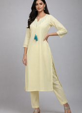 Pleats and Threads Kurta Set