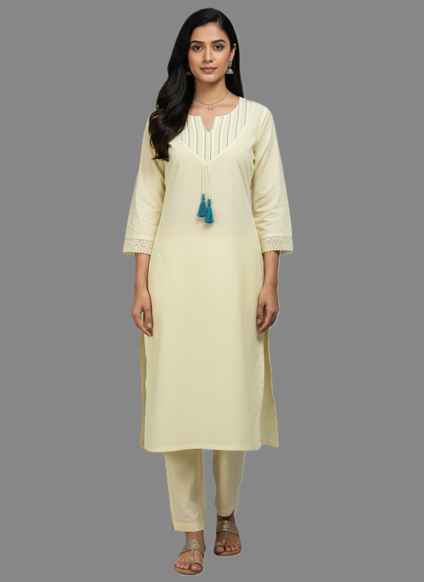 Pleats and Threads Kurta Set